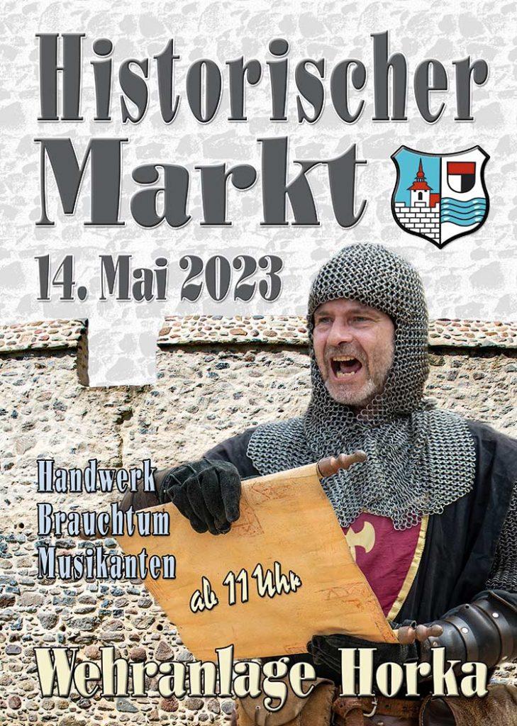 Plakat Historischer Markt Wehranlage Horka 2023
